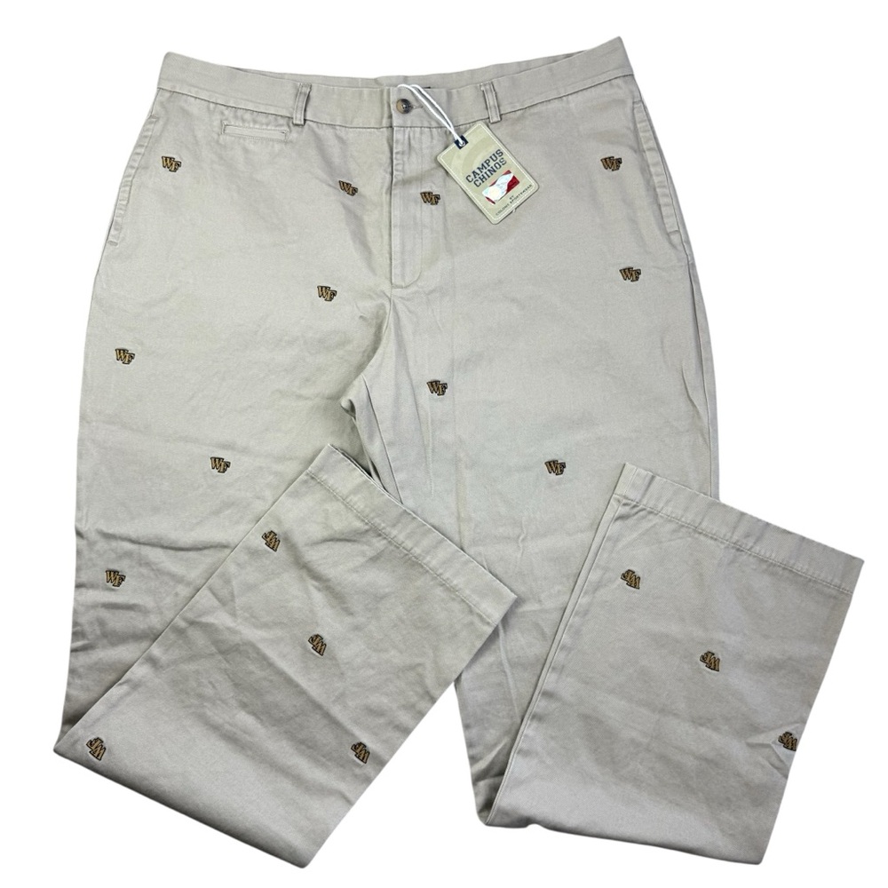 NEW Wake Forest $88 MSRP Men’s Campus Chinos All Over Print Khaki Pants size 42